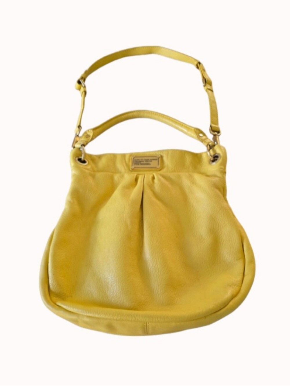MARC By Marc Jacobs Q Hillier Hobo Convertible Leather Handbag Yellow Gold